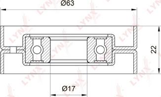LYNXauto PB-5022 - Ролик, поликлиновый ремень unicars.by