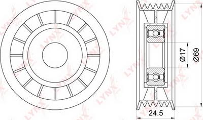 LYNXauto PB-5164 - Ролик, поликлиновый ремень unicars.by