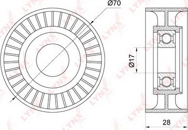 LYNXauto PB-5181 - Ролик, поликлиновый ремень unicars.by