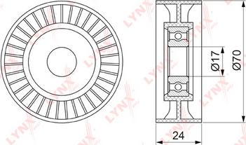 LYNXauto PB-5129 - Ролик, поликлиновый ремень unicars.by