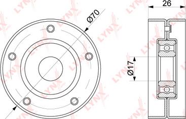 LYNXauto PB-5341 - Ролик, поликлиновый ремень unicars.by