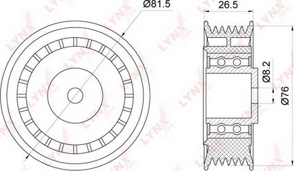 LYNXauto PB-5363 - Ролик, поликлиновый ремень unicars.by