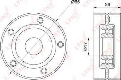 LYNXauto PB-5309 - Ролик, поликлиновый ремень unicars.by