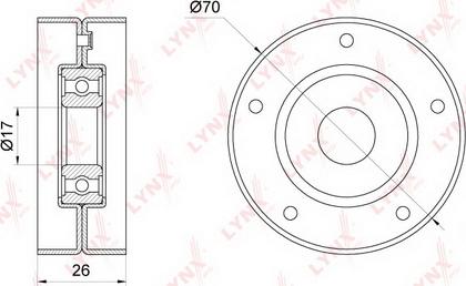 LYNXauto PB-5336 - Ролик, поликлиновый ремень unicars.by