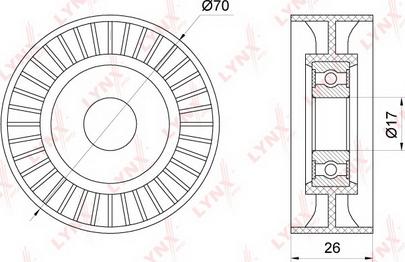 LYNXauto PB-5201 - Ролик, поликлиновый ремень unicars.by