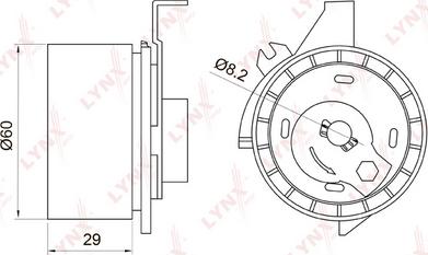 LYNXauto PB-1047 - Натяжной ролик, зубчатый ремень ГРМ unicars.by