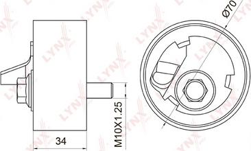 LYNXauto PB-1056 - Натяжной ролик, зубчатый ремень ГРМ unicars.by