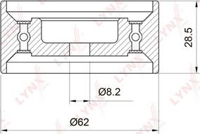 LYNXauto PB-1060 - Натяжной ролик, зубчатый ремень ГРМ unicars.by