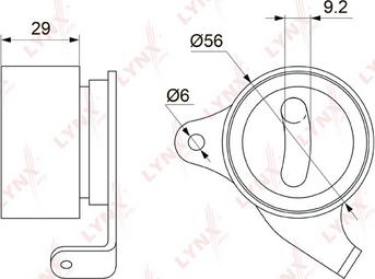 LYNXauto PB-1068 - Натяжной ролик, зубчатый ремень ГРМ unicars.by