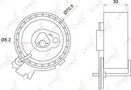 LYNXauto PB-1014 - Натяжной ролик, зубчатый ремень ГРМ unicars.by