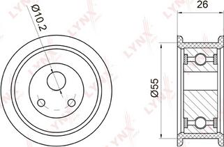 LYNXauto PB-1025 - Натяжной ролик, зубчатый ремень ГРМ unicars.by