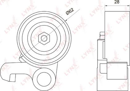 LYNXauto PB-1073 - Натяжной ролик, зубчатый ремень ГРМ unicars.by