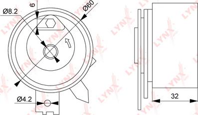 LYNXauto PB-1191 - Натяжной ролик, зубчатый ремень ГРМ unicars.by