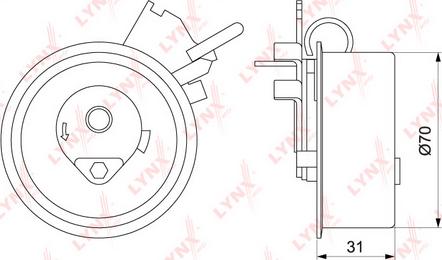 LYNXauto PB-1187 - Натяжной ролик, зубчатый ремень ГРМ unicars.by