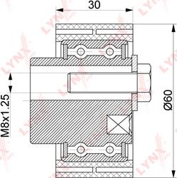 LYNXauto PB-1139 - Натяжной ролик, зубчатый ремень ГРМ unicars.by