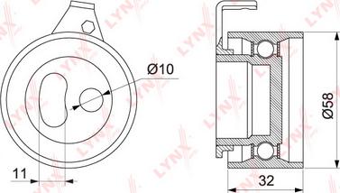 LYNXauto PB-1217 - Натяжной ролик, зубчатый ремень ГРМ unicars.by