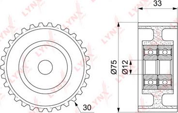 LYNXauto PB-3042 - Направляющий ролик, зубчатый ремень ГРМ unicars.by