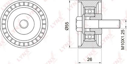 LYNXauto PB-3012 - Направляющий ролик, зубчатый ремень ГРМ unicars.by