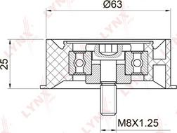 LYNXauto PB-3024 - Направляющий ролик, зубчатый ремень ГРМ unicars.by