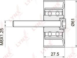 LYNXauto PB-3027 - Направляющий ролик, зубчатый ремень ГРМ unicars.by