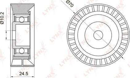 LYNXauto PB-7004 - Ролик, поликлиновый ремень unicars.by