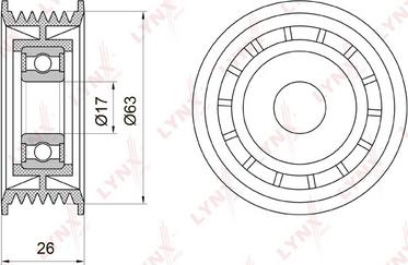 LYNXauto PB-7001 - Ролик, поликлиновый ремень unicars.by