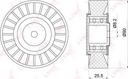 LYNXauto PB-7036 - Ролик, поликлиновый ремень unicars.by