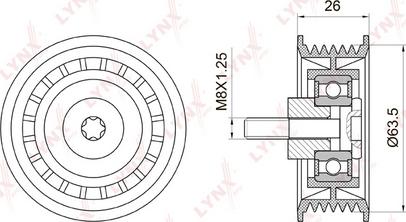 LYNXauto PB-7029 - Ролик, поликлиновый ремень unicars.by