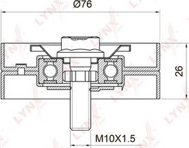 LYNXauto PB-7028 - Ролик, поликлиновый ремень unicars.by