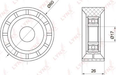 LYNXauto PB-7027 - Ролик, поликлиновый ремень unicars.by