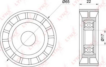 LYNXauto PB-7142 - Ролик, поликлиновый ремень unicars.by