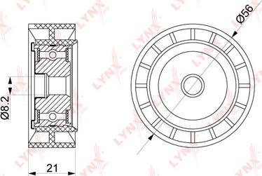 LYNXauto PB-7106 - Ролик, поликлиновый ремень unicars.by