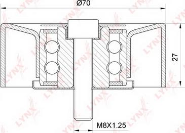 LYNXauto PB-7137 - Ролик, поликлиновый ремень unicars.by