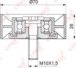 LYNXauto PB-7124 - Ролик, поликлиновый ремень unicars.by