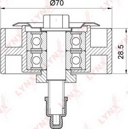 LYNXauto PB-7244 - Ролик, поликлиновый ремень unicars.by