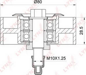 LYNXauto PB-7243 - Ролик, поликлиновый ремень unicars.by