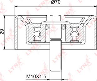 LYNXauto PB-7207 - Ролик, поликлиновый ремень unicars.by