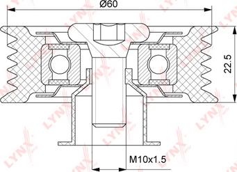 LYNXauto PB-7216 - Ролик, поликлиновый ремень unicars.by