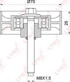 LYNXauto PB-7220 - Ролик, поликлиновый ремень unicars.by