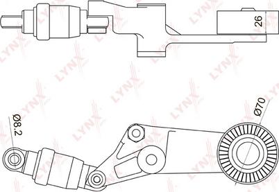 LYNXauto PT-3044 - Натяжитель, поликлиновый ремень unicars.by