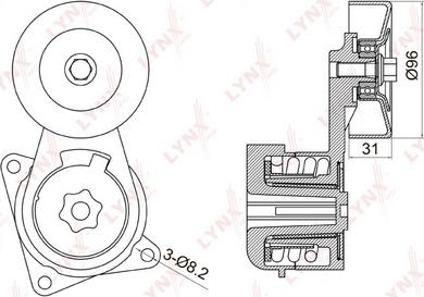 LYNXauto PT-3046 - Натяжитель, поликлиновый ремень unicars.by