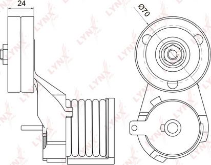 LYNXauto PT-3040 - Натяжитель, поликлиновый ремень unicars.by