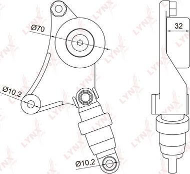 LYNXauto PT-3043 - Натяжитель, поликлиновый ремень unicars.by