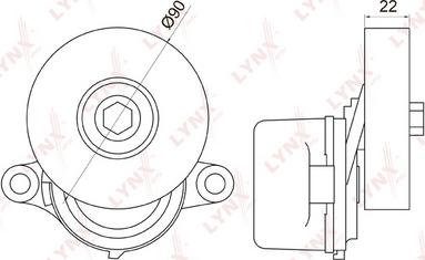 LYNXauto PT-3042 - Натяжитель, поликлиновый ремень unicars.by