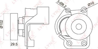 LYNXauto PT-3047 - Натяжитель, поликлиновый ремень unicars.by