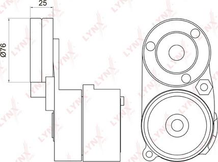 LYNXauto PT-3005 - Натяжитель, поликлиновый ремень unicars.by