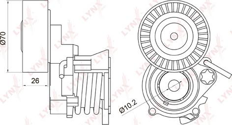 LYNXauto PT-3006 - Натяжитель, поликлиновый ремень unicars.by