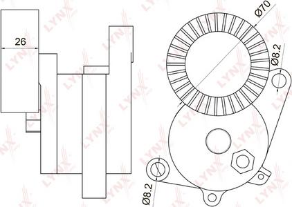 LYNXauto PT-3007 - Натяжитель, поликлиновый ремень unicars.by