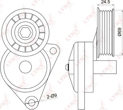 LYNXauto PT-3011 - Натяжитель, поликлиновый ремень unicars.by