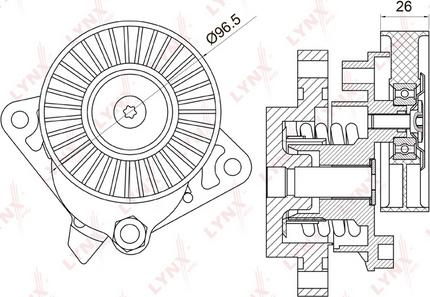 LYNXauto PT-3017 - Натяжитель, поликлиновый ремень unicars.by